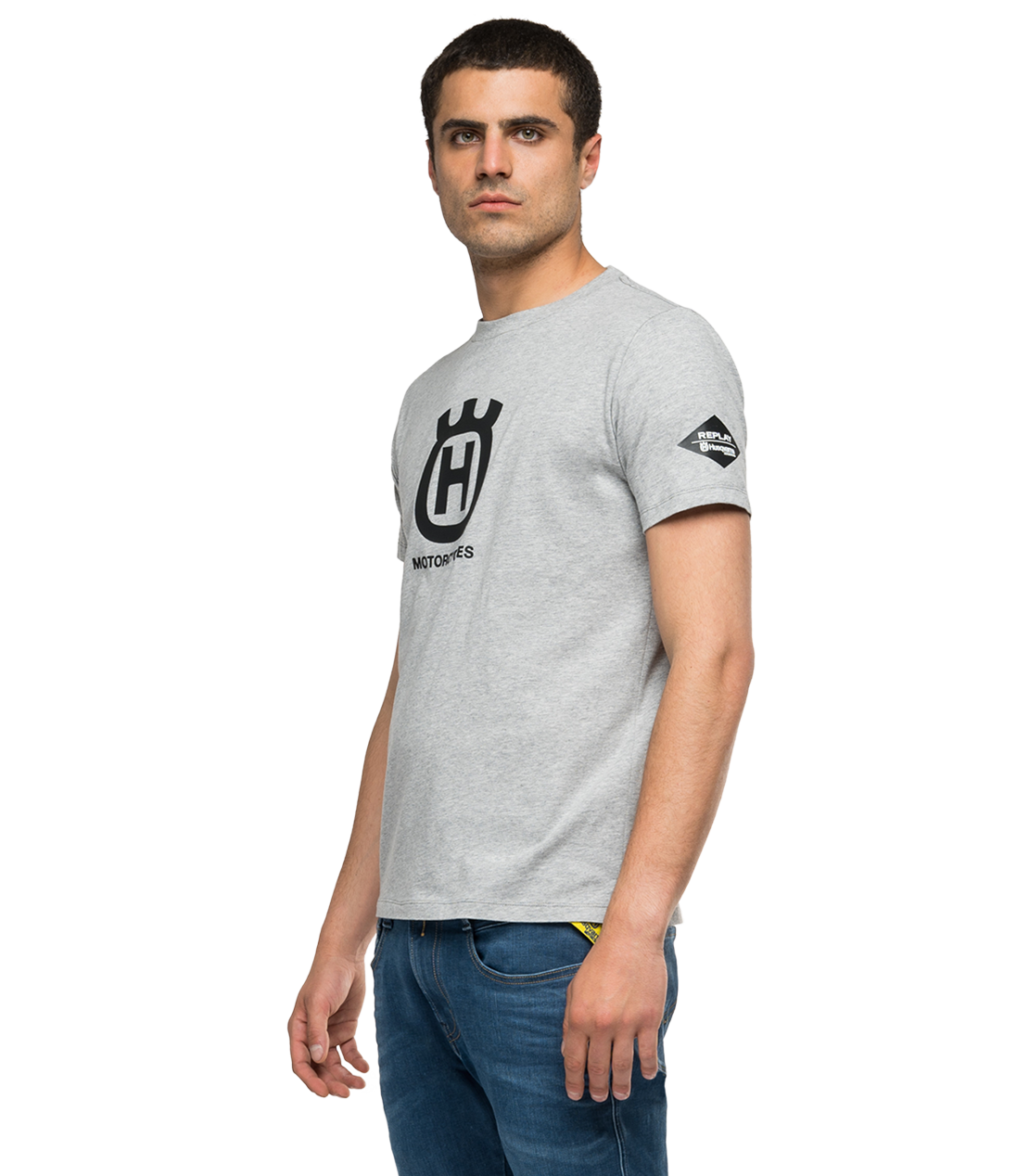 オーガニックコットン Tシャツ REPLAY FOR HUSQVARNA 詳細画像 グレーメランジ 1